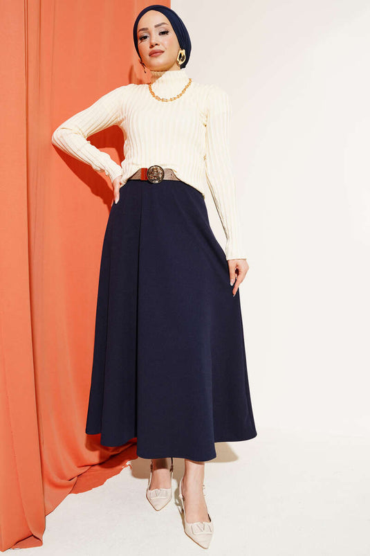 سترة محبوكة مرنة بتصميم مضلع باللون الإكرُو