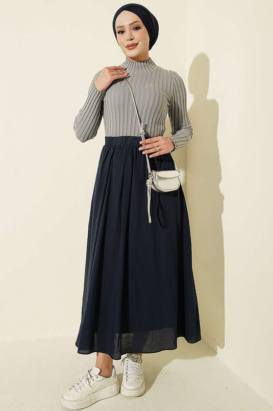 Pull En Maille Extensible Gris