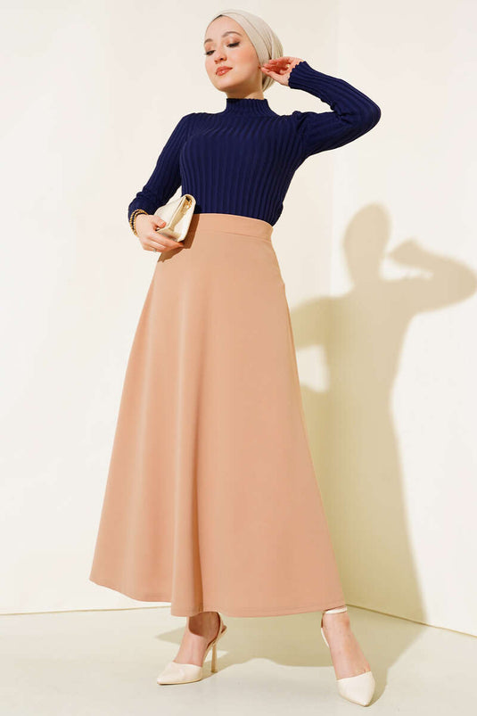 Fitilli Esnek Triko Kazak Lacivert