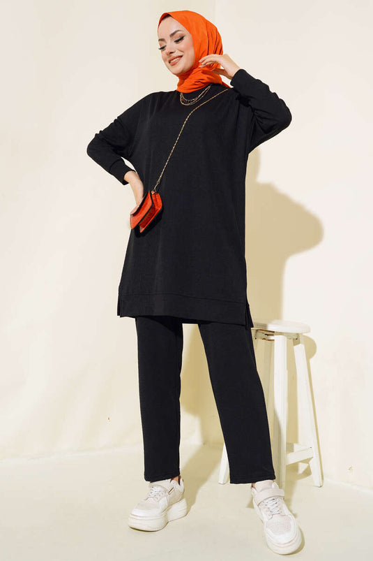 Ensemble deux pièces en velours côtelé noir