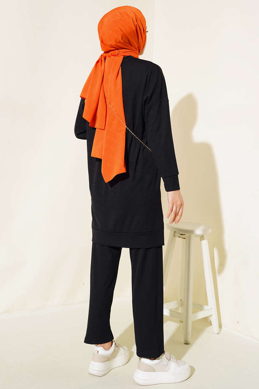 Ensemble deux pièces en velours côtelé noir