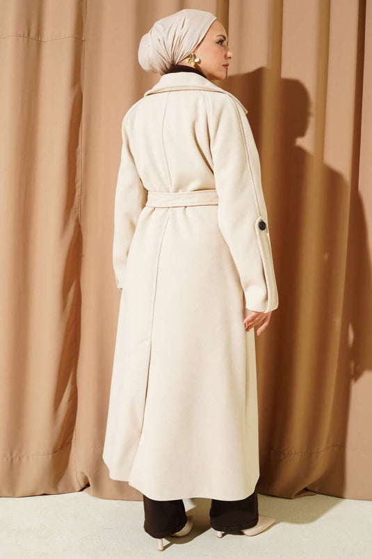 Ribbed Belted Cashmere Coat Papaya