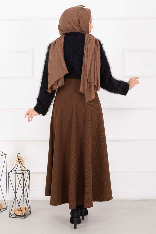 Jupe Mevlana à franges marron