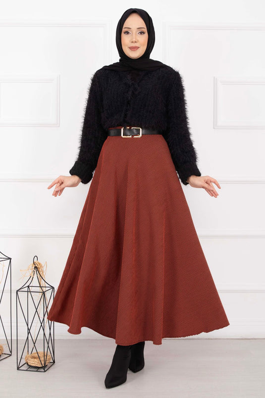 Ribbed Mevlana Skirt Tile Red