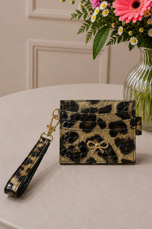 Fiyonk Detaylı 7 Bölmeli Kartlık Leopar
