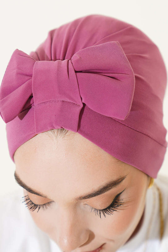 Bow Detail Bonnet in Rose Pink