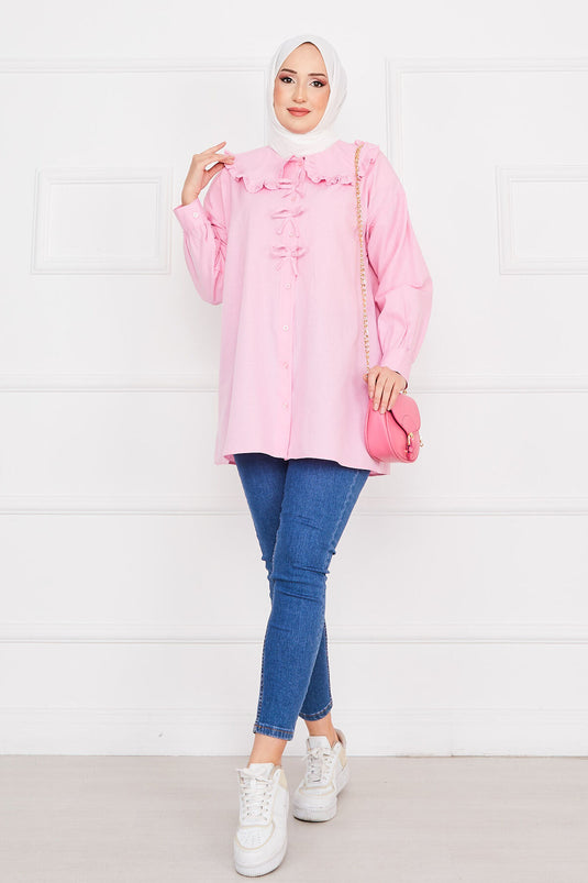 Túnica con detalle de lazo en polvo