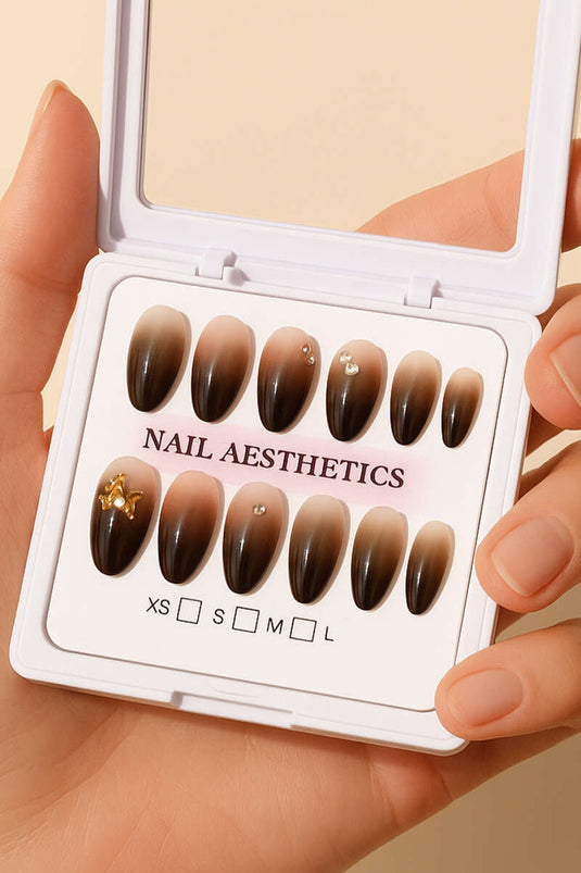 Fiyonk İnci Taşlı Takma Tırnak Asorti 4