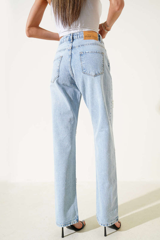 Jean Bow Stone bleu glacier