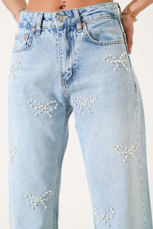 Jean Bow Stone bleu glacier