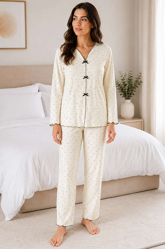 Pyjama À Motifs Avec Nœud - Assorti 11