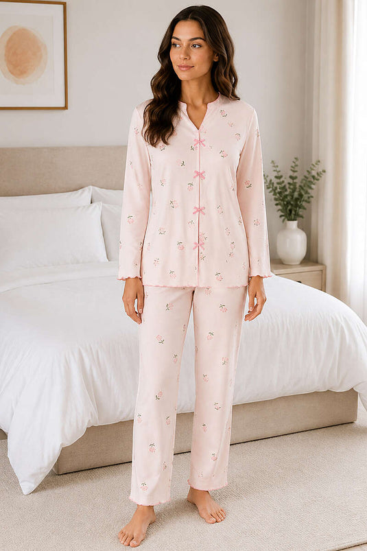 Blumiges Pyjama-Set Mit Schleife - Verschiedene 5