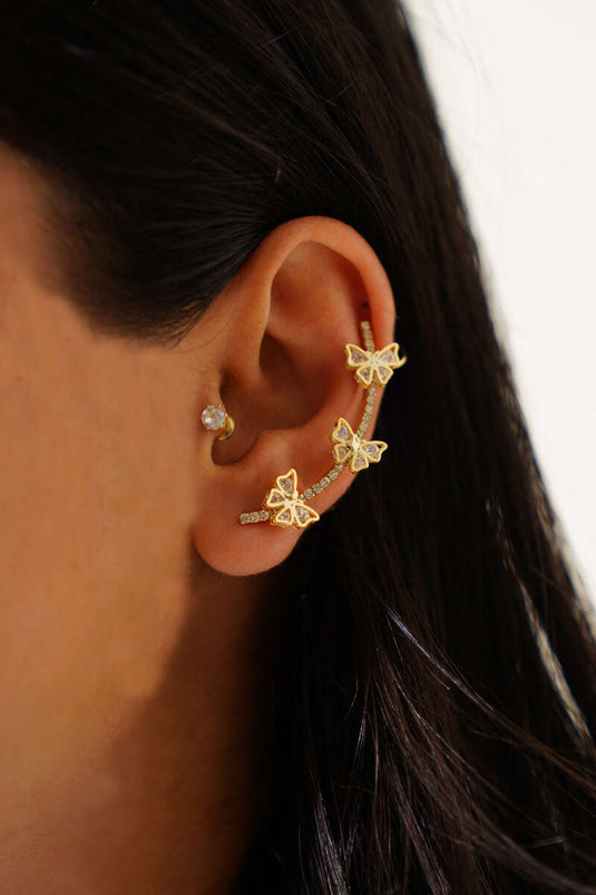 Gold Tragus Cartilage Earring with Bow