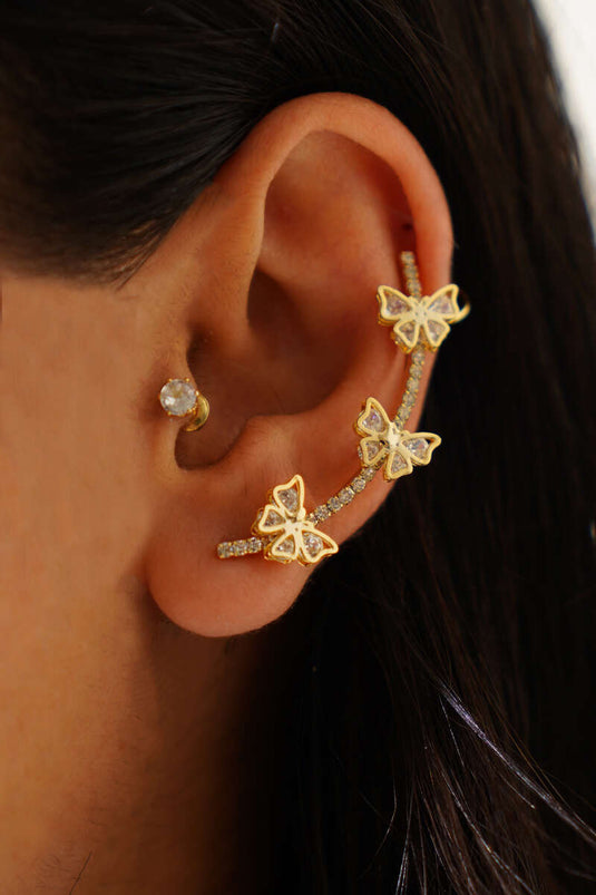 Gold Tragus Cartilage Earring with Bow