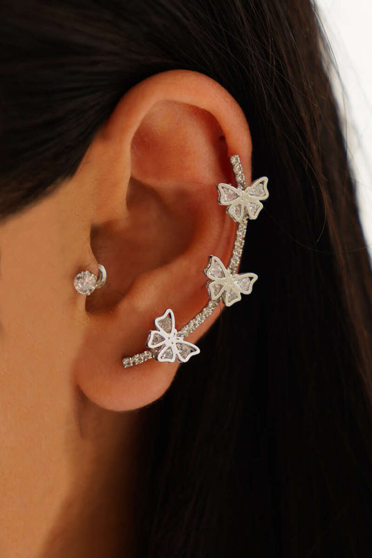 Bow-shaped Tragus Cartilage Earring, Silver
