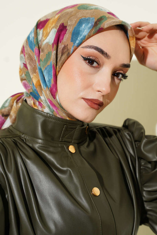 Écharpe Latte à motif marbré flammé