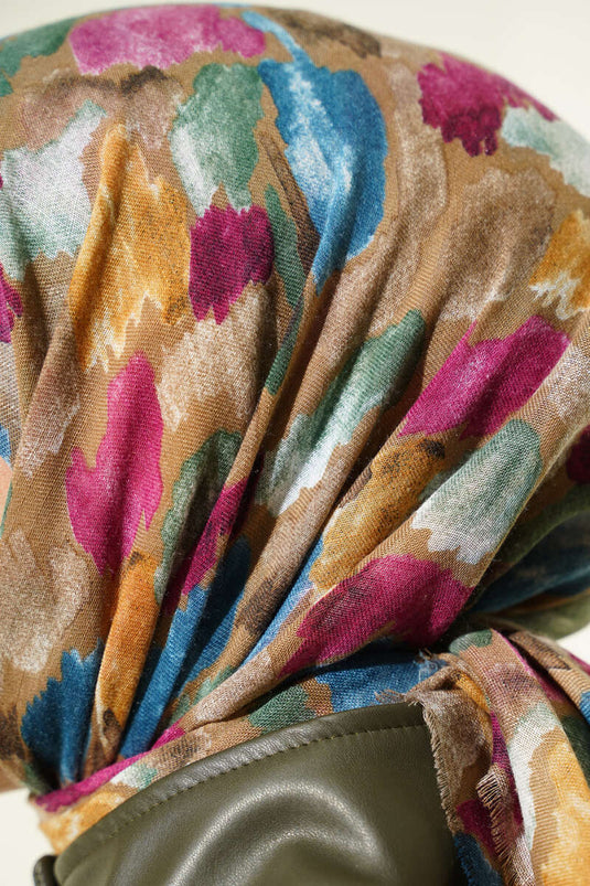 Écharpe Latte à motif marbré flammé