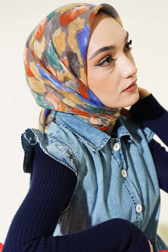 Écharpe à motif marbré flammé, vison