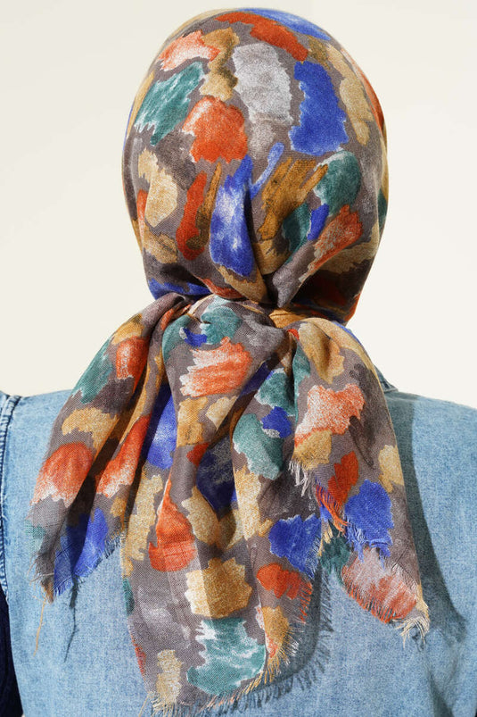 Écharpe à motif marbré flammé, vison