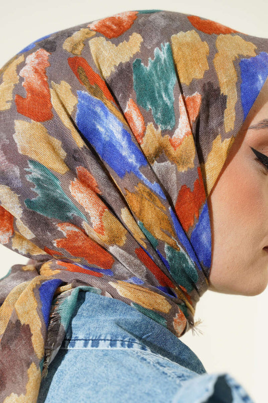 Écharpe à motif marbré flammé, vison