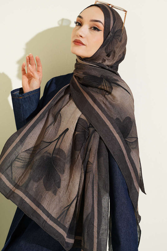 Flowers Desen Bambu Kraş Şal Kamuflaj Yeşili