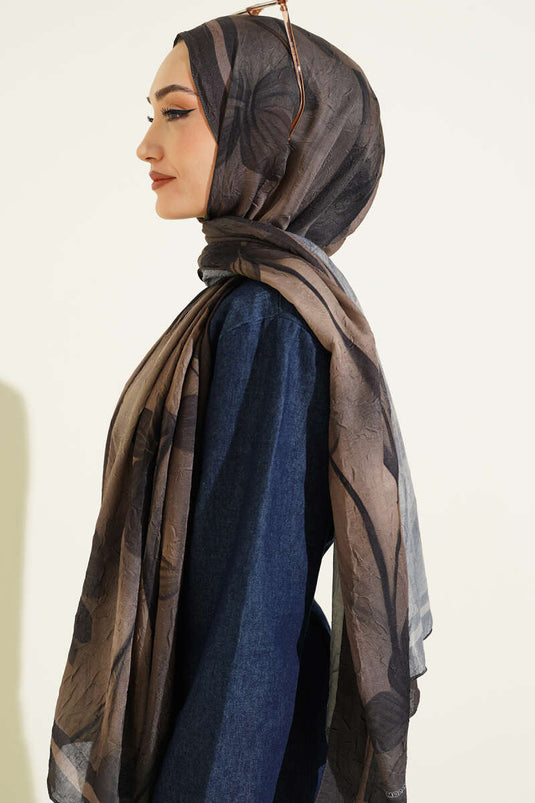 Flowers Desen Bambu Kraş Şal Kamuflaj Yeşili