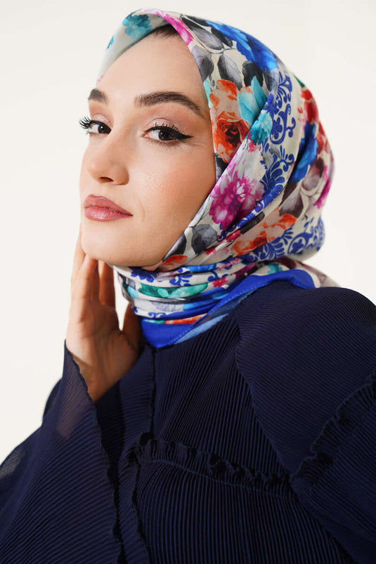 Flowers Pattern Scarf Saks