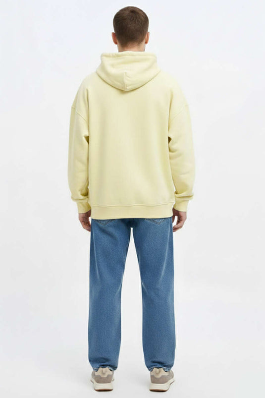 Free Sprit Baskılı Oversize Erkek Sweatshirt Sarı