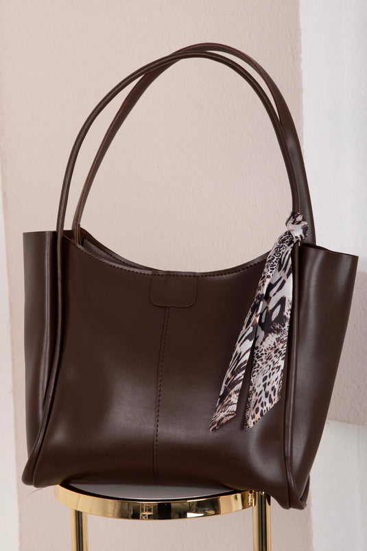 Scarf-Embellished Sleeve Bag -13