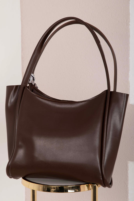 Scarf-Embellished Sleeve Bag -13