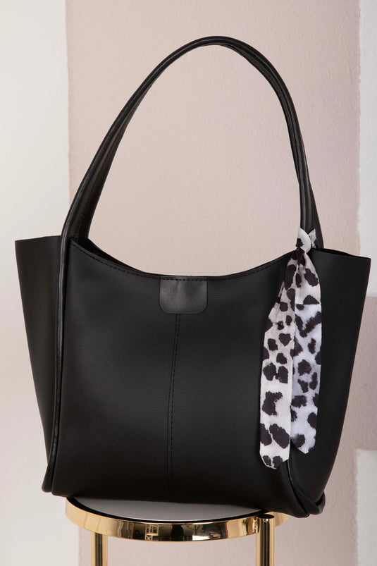 Scarf-Embellished Arm Bag -14