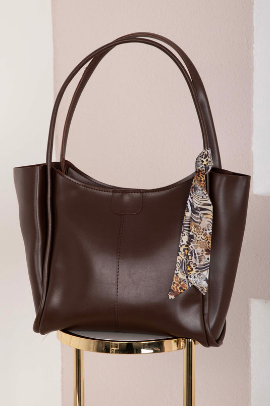 Scarf-Embellished Arm Bag -23