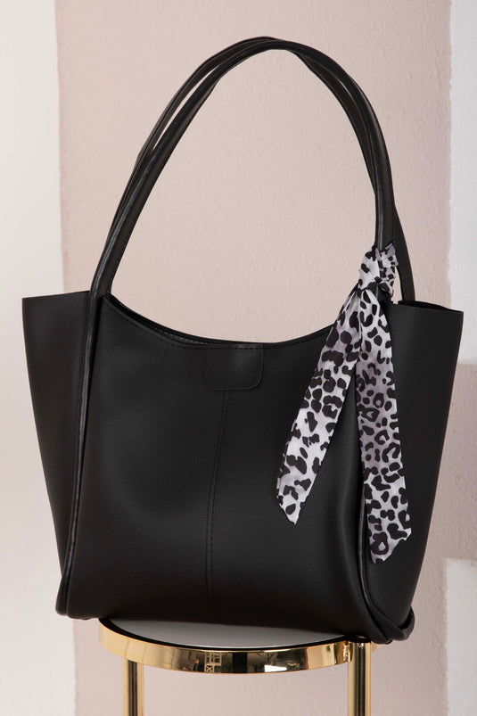 Scarf-Embellished Sleeve Bag -7