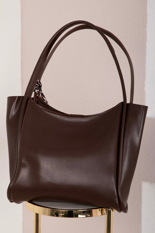 Scarf-Detail Sleeve Bag -8