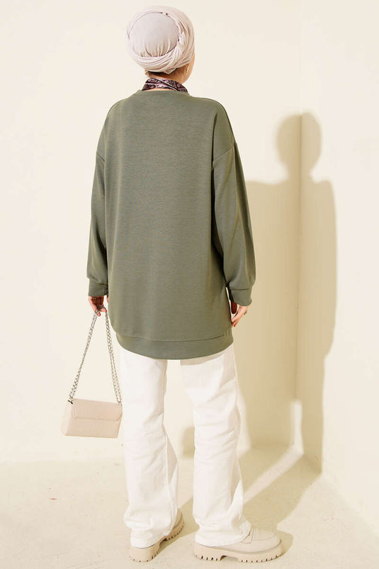 Loysha Tunic Khaki with Scarf Detail