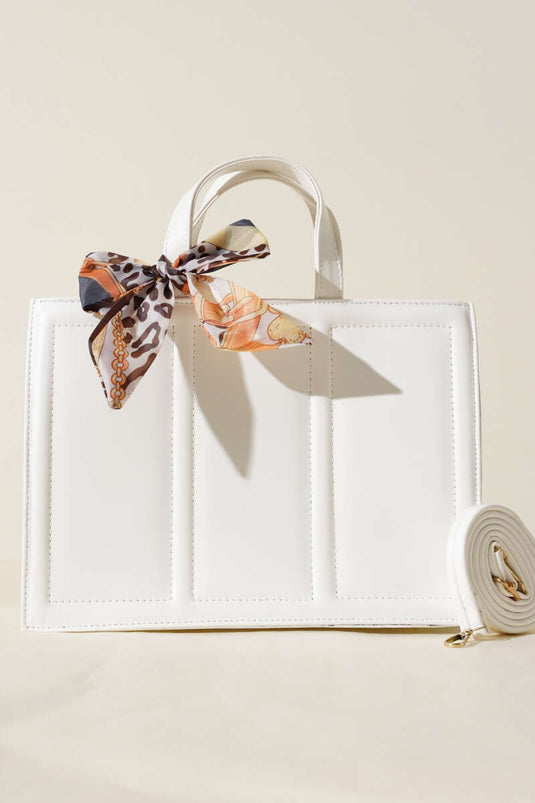 Scarf Rectangular Bag White