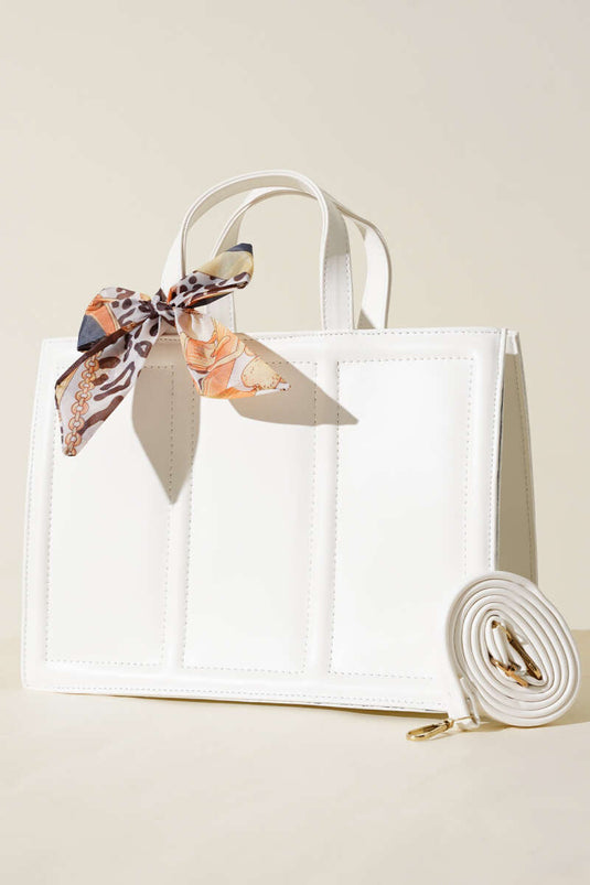 Scarf Rectangular Bag White
