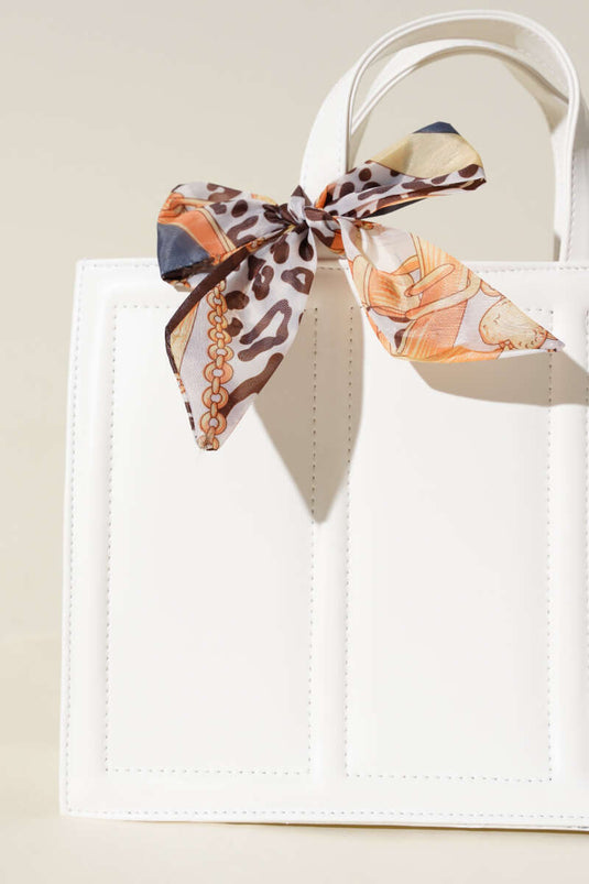 Scarf Rectangular Bag White