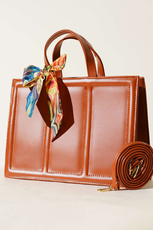 Scarf Rectangular Bag Tan