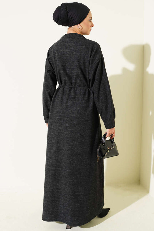 Black Dress with Scarf and Tie Detail