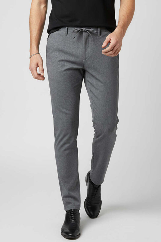 Gabardin Bağcıklı Jogger Pantolon Gri