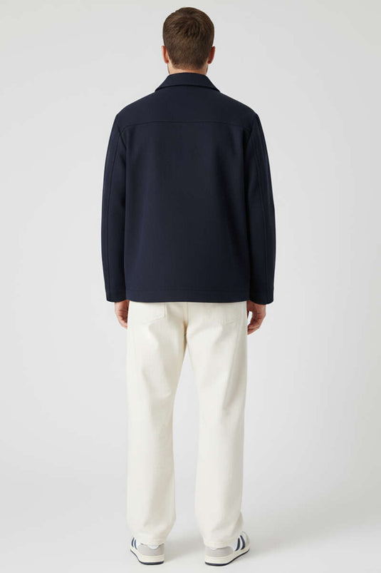 Gabardine-Jacke für Herren mit Reißverschluss, Marineblau