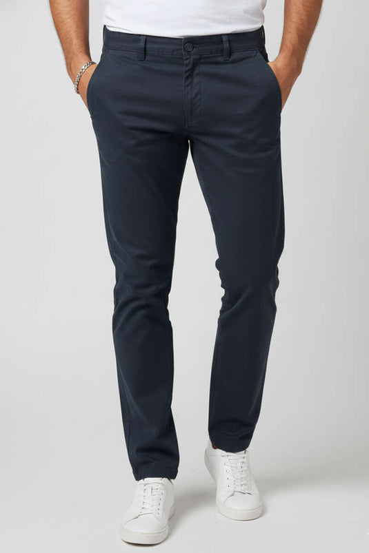 Pantalon pour homme en gabardine avec élasthanne Bleu marine