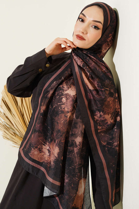 Galaksi Desen Lina Şal Acı Kahve