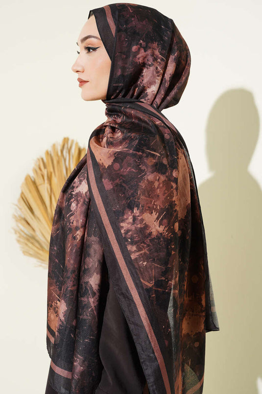 Galaksi Desen Lina Şal Acı Kahve