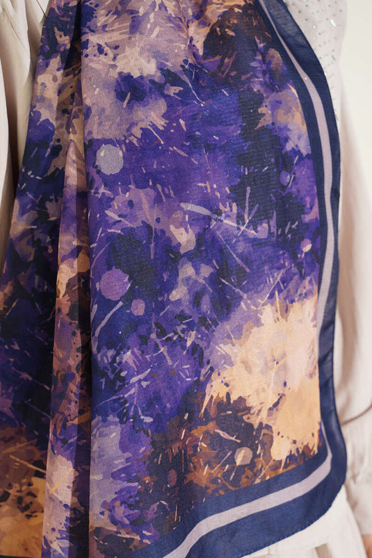 Galaksi Desen Lina Şal Lacivert