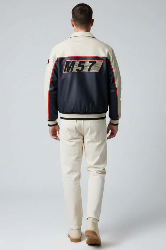 Veste pour homme avec bordure brodée, noire