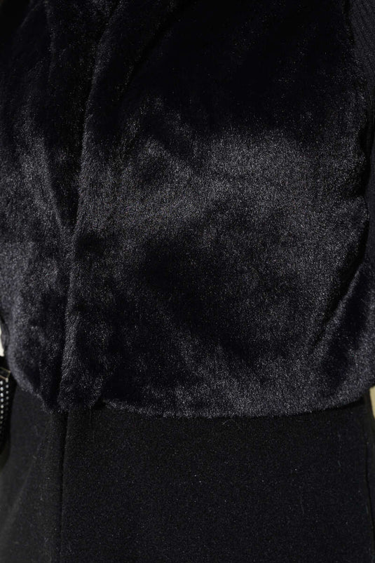Garnished Plush Cashmere Vest Black