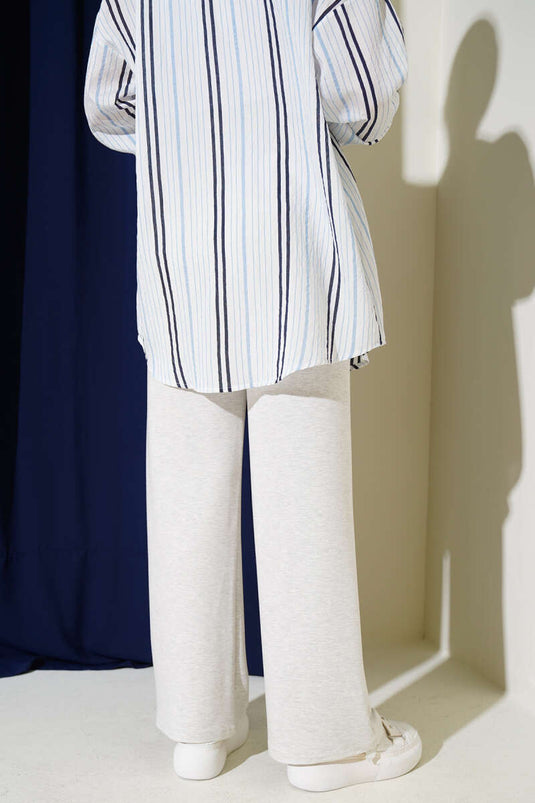 Wide Waist Elastic Removable Pants Heather Gray