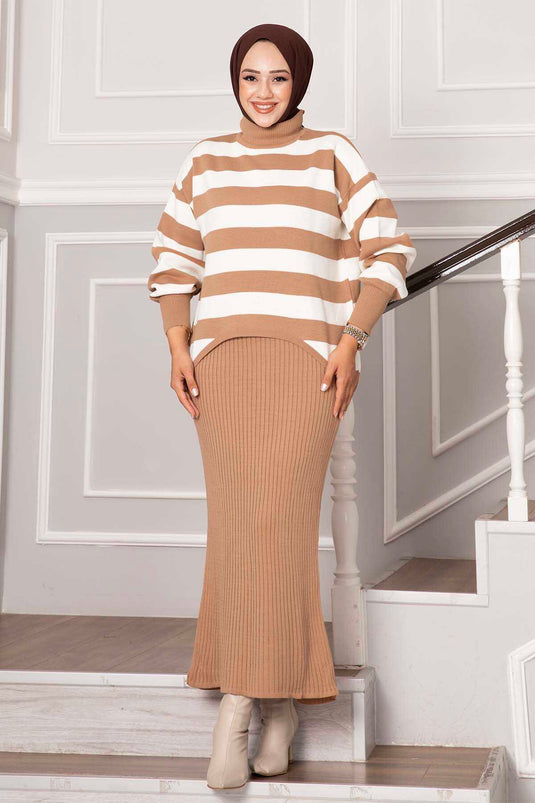 Robe courte à larges rayures TEN